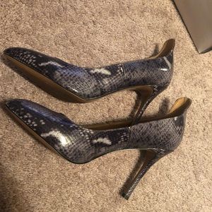Black/Grey animal print pumps, size 10